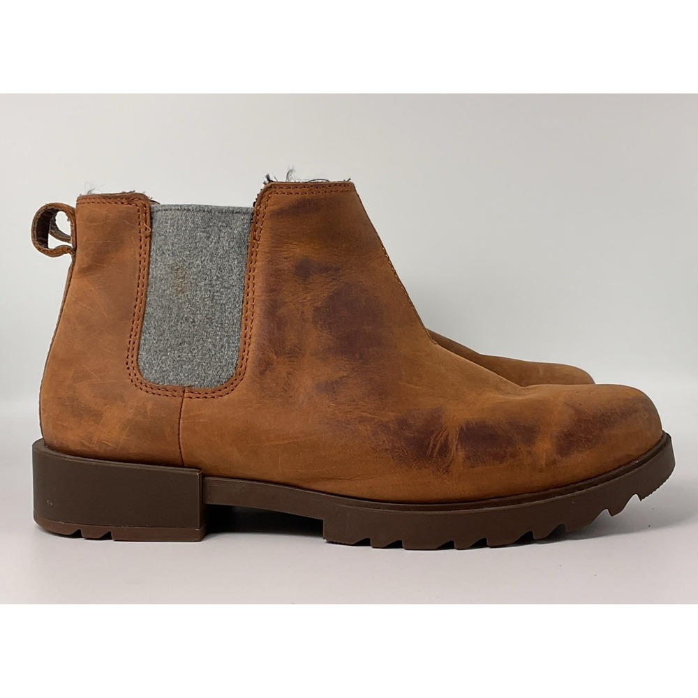 Sorel Woman's Emilie II Size 9 Brown Chelsea Boot Pull On Rustic Cabincore Fall